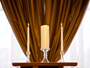 Image of lighted candles for wedding