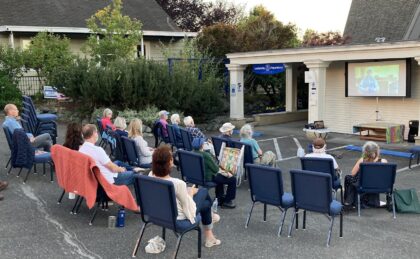 Meaningful Movies watch an outdoor movie at Northlake